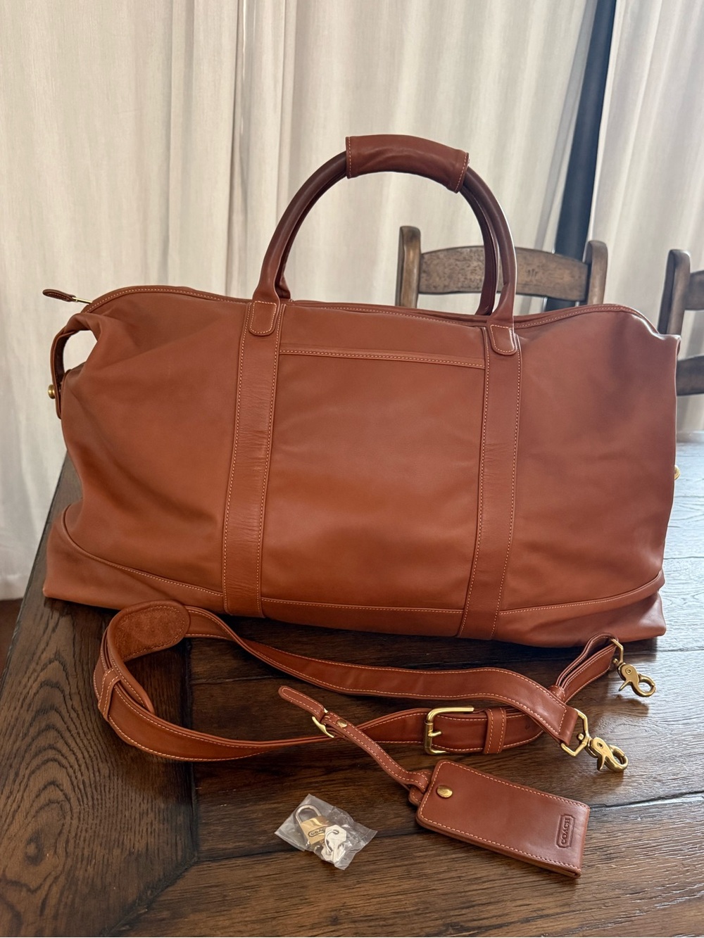 Coach Leather Vintage Duffle Luggage Cabin Bag Large 503